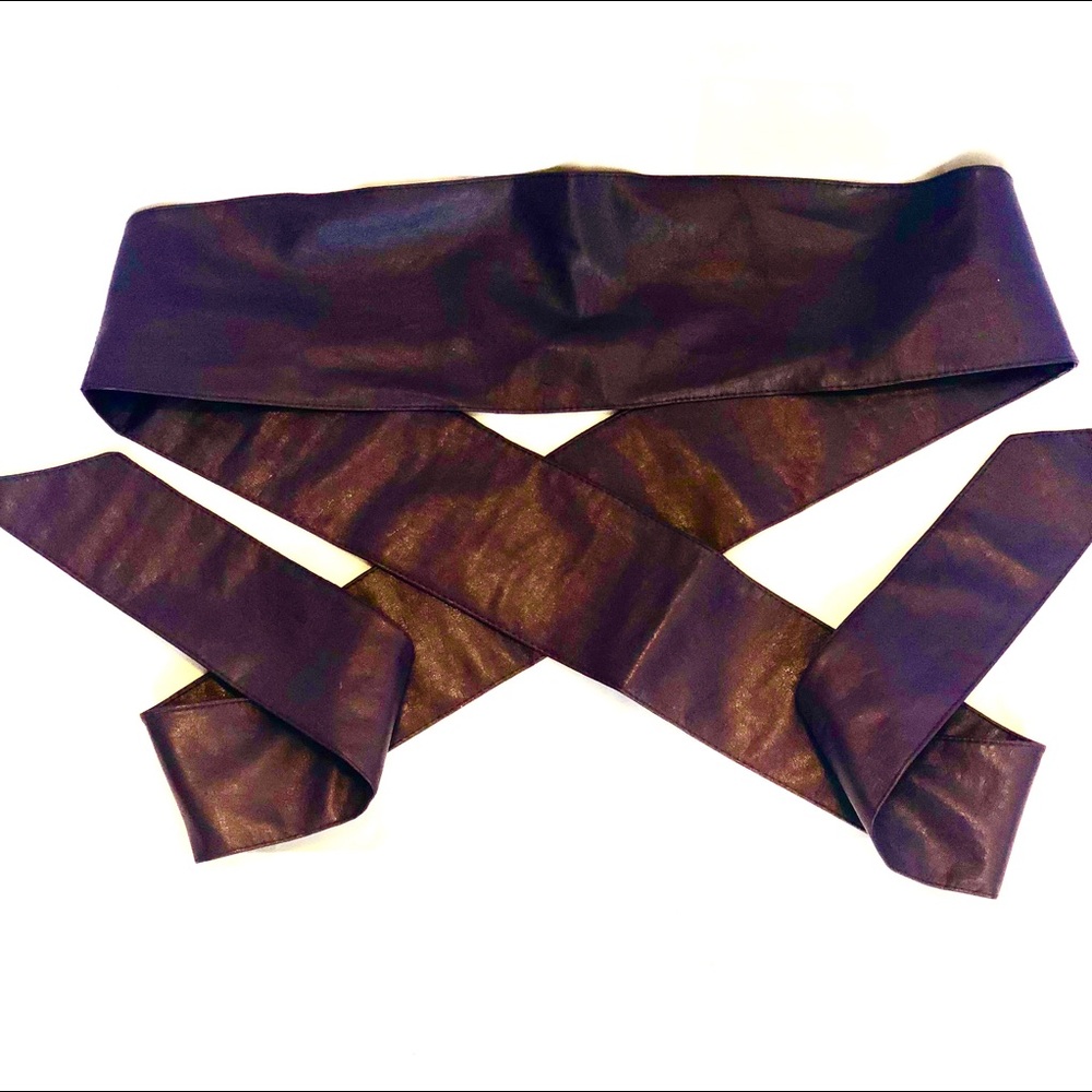 Vegan leather wide belt